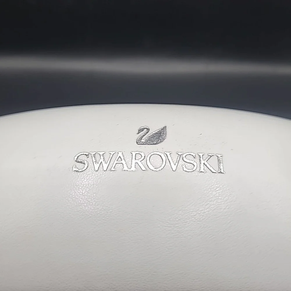 Swarovski Eyeglass Case ONLY White Good Hard Shell Swan Logo Protective